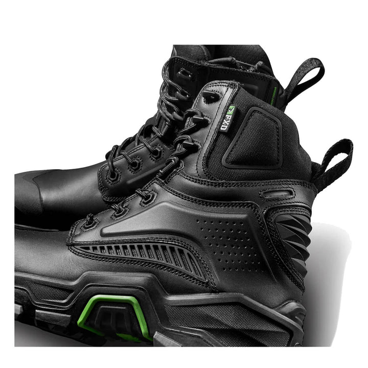 FXD Dura X-1 6" Lace + Zip Composite Toe Pen Resistant Leather Boots Black