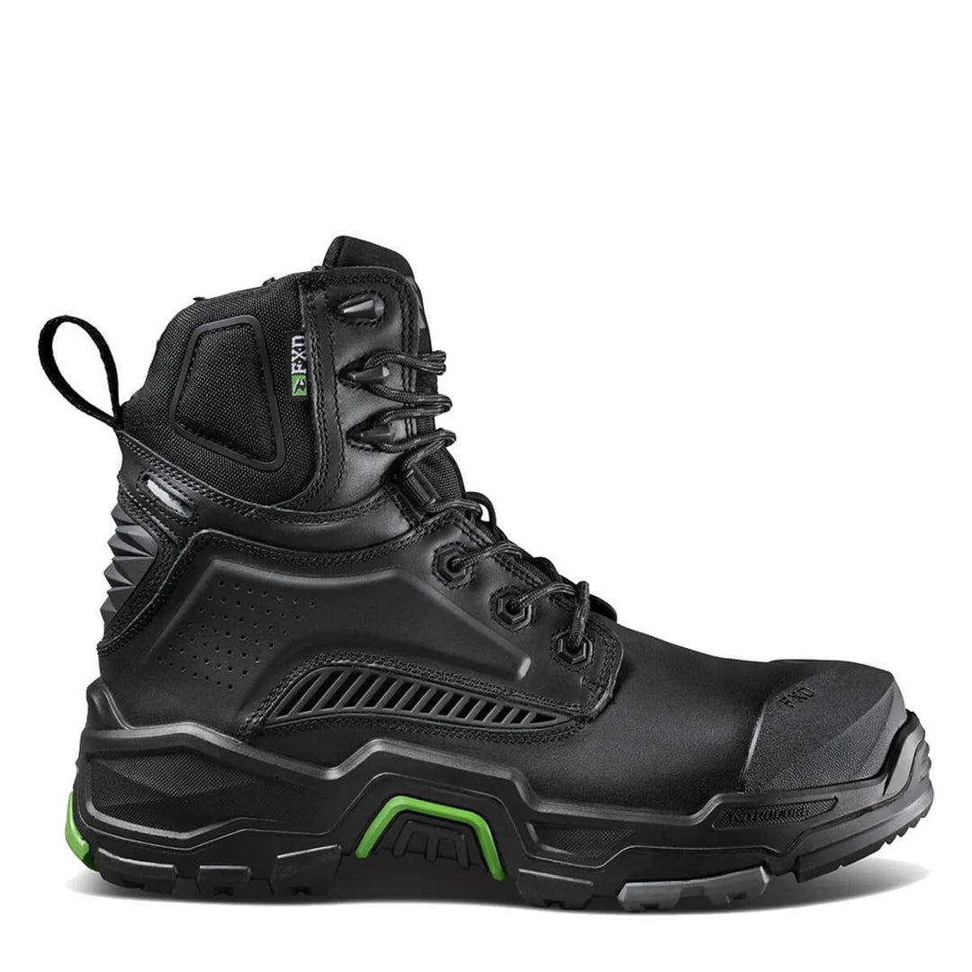 FXD Dura X-1 6" Lace + Zip Composite Toe Pen Resistant Leather Boots Black
