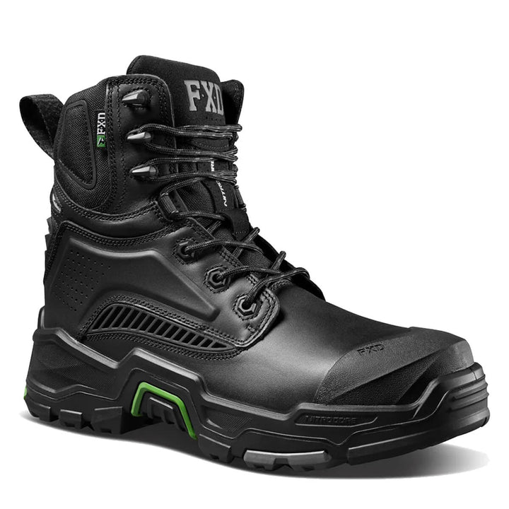 FXD Dura X-1 6" Lace + Zip Composite Toe Pen Resistant Leather Boots Black
