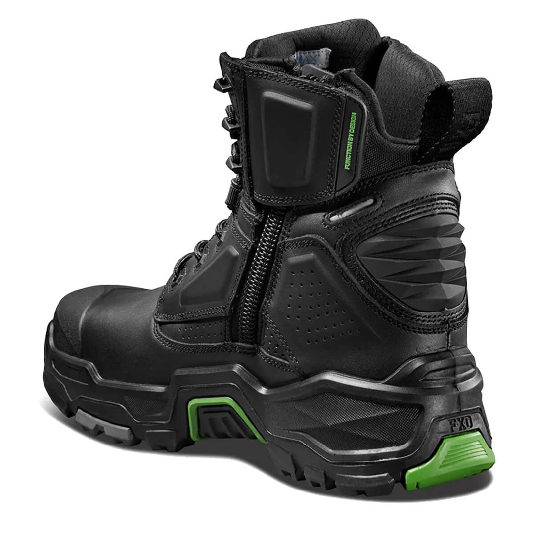 FXD Dura X-1 6" Lace + Zip Composite Toe Pen Resistant Leather Boots Black