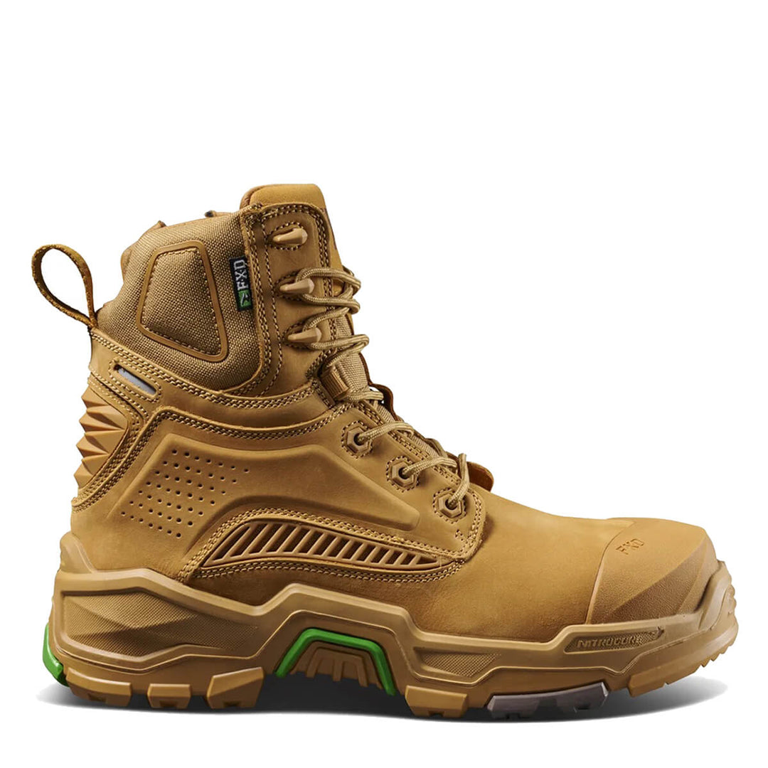 FXD Dura X-1 6" Lace + Zip Composite Toe Pen Resistant Leather Boots Wheat