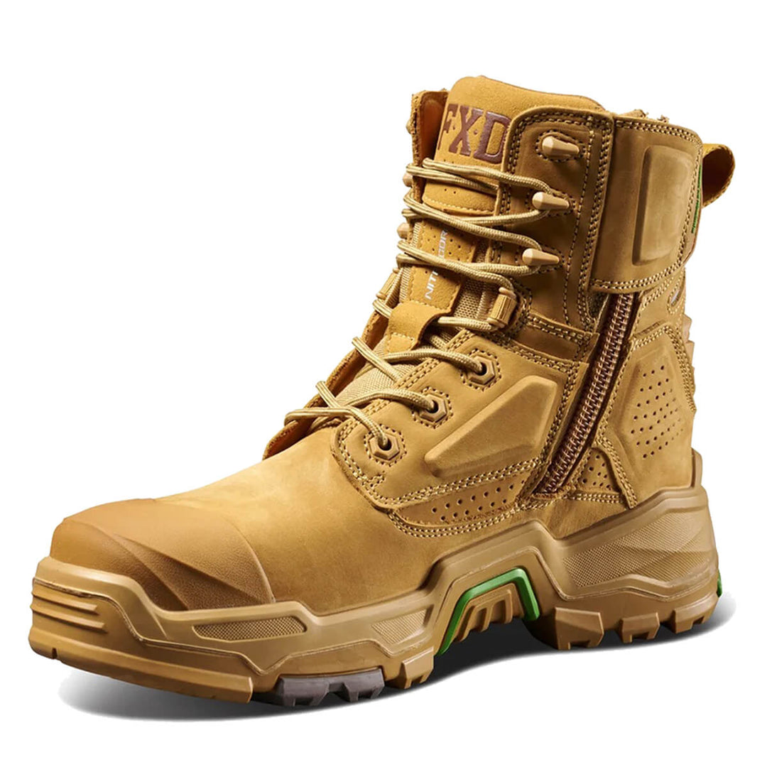 FXD Dura X-1 6" Lace + Zip Composite Toe Pen Resistant Leather Boots Wheat