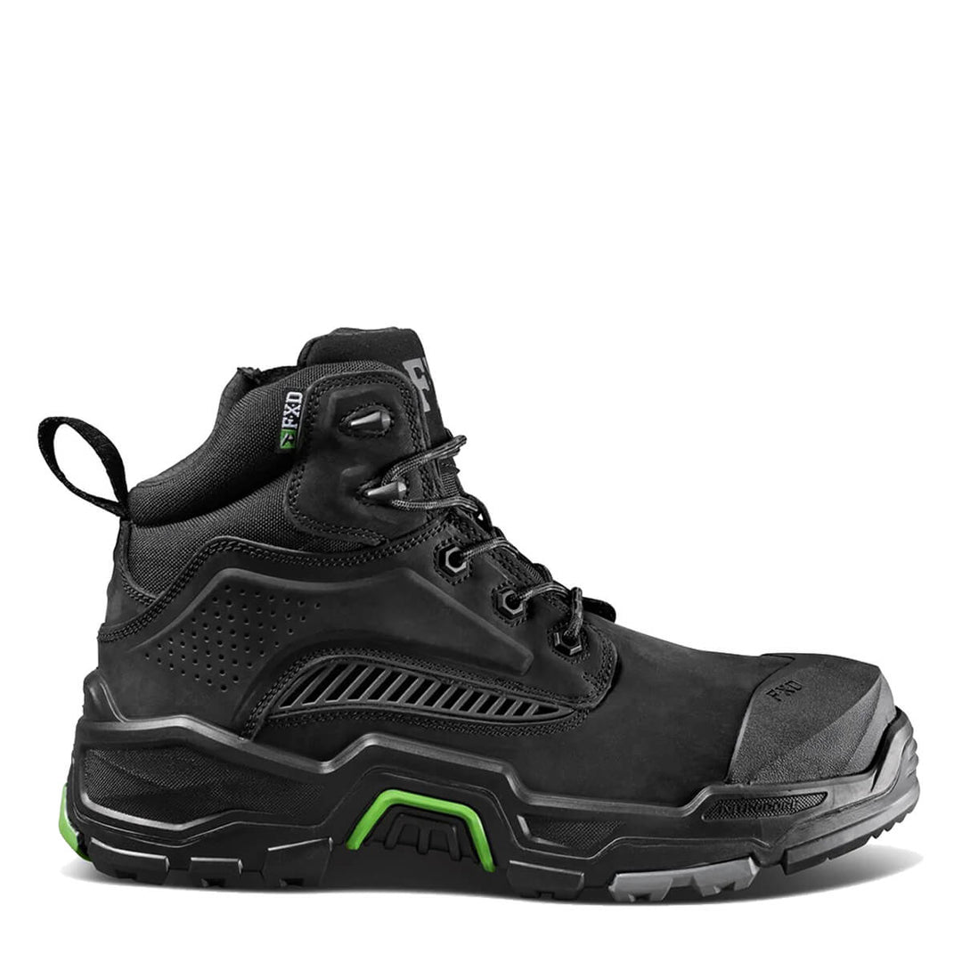 FXD Dura X-2 5" Lace + Zip Composite Toe Pen Resistant Nubuck Boots Black