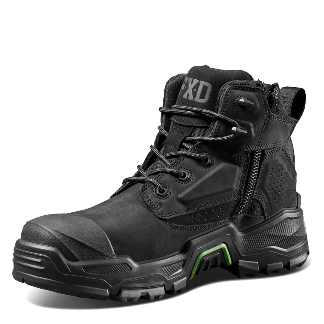 FXD Dura X-2 5" Lace + Zip Composite Toe Pen Resistant Nubuck Boots Black
