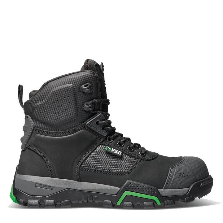 FXD WB1 6" Lace Zip Scuff Nubuck Comp Boots Black