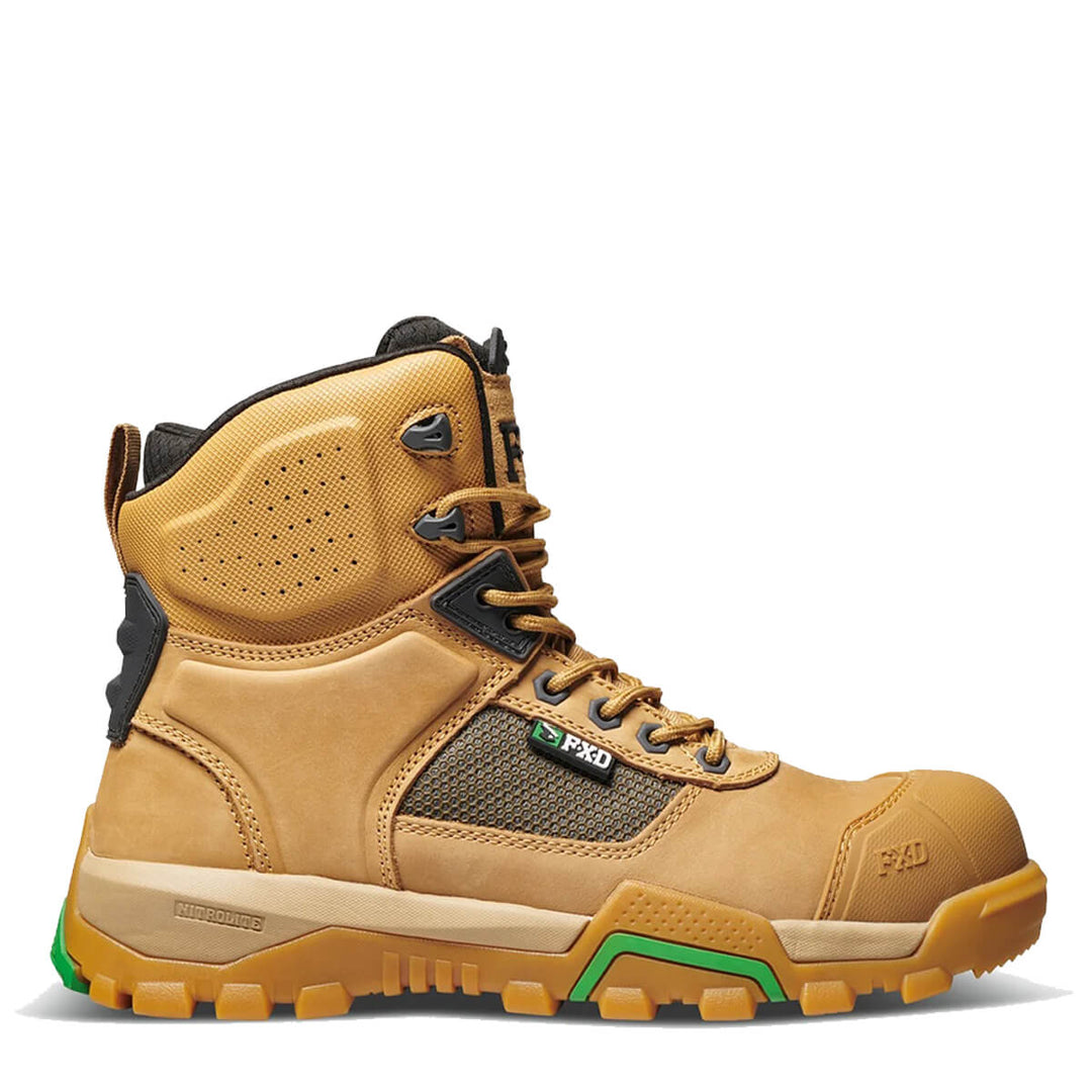 FXD WB1 6" Lace Zip Scuff Nubuck Comp Boots Wheat