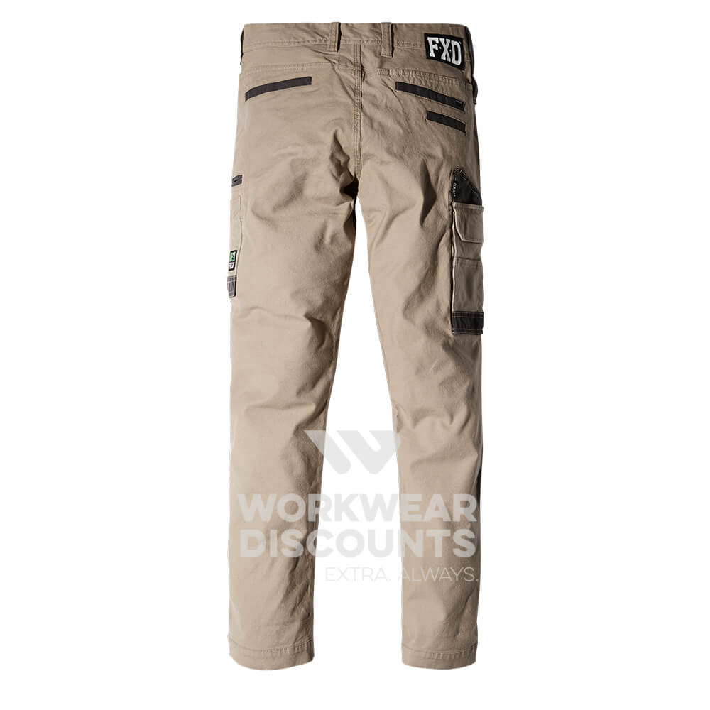 FXD WP4 360 Stretch Cuff Cotton Work Pants Khaki Back