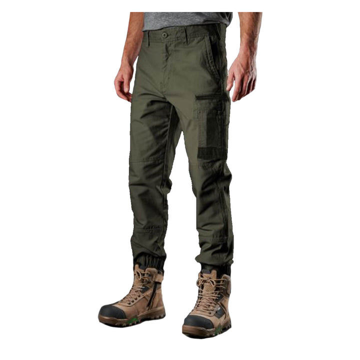 FXD WP4 360 Stretch Cuff Cotton Work Pants Green Front