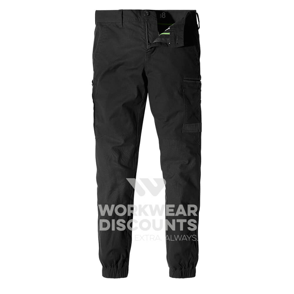 FXD WP4W 360 Ladies Stretch Cuff Cotton Work Pants Black Front