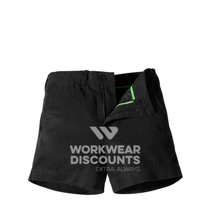 FXD WS2W Ladies Cotton Twill Short Shorts Black Front