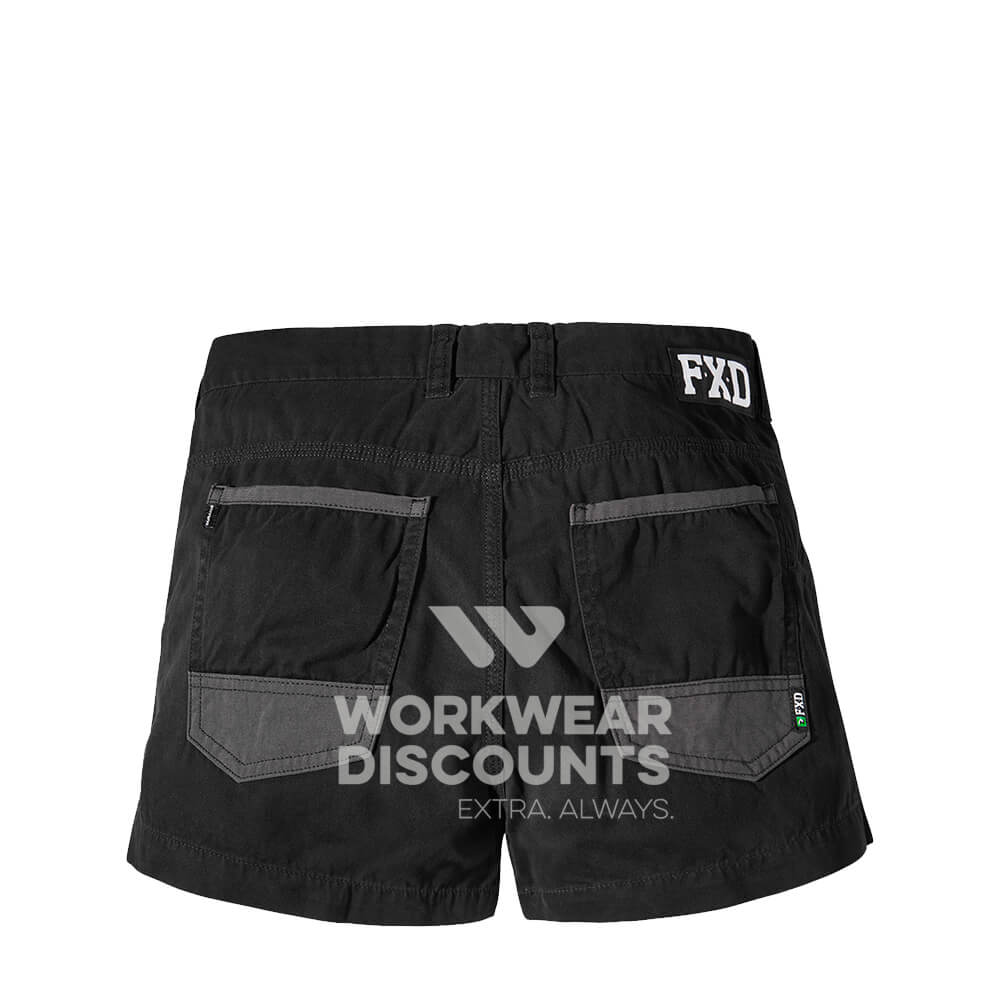 FXD WS2W Ladies Cotton Twill Short Shorts Black Back
