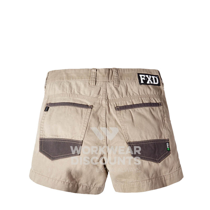 FXD WS2W Ladies Cotton Twill Short Shorts Khaki Back