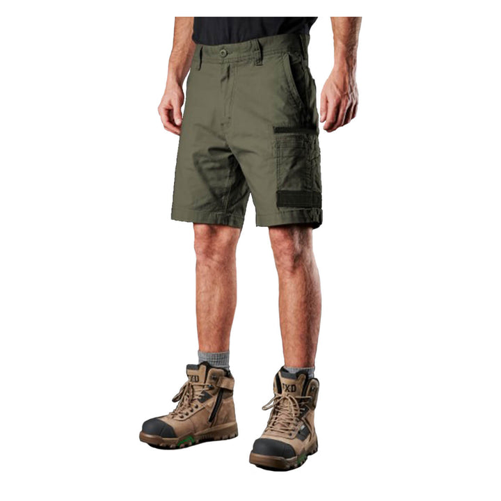 FXD WS3 Stretch Cotton Cargo Shorts Green Front