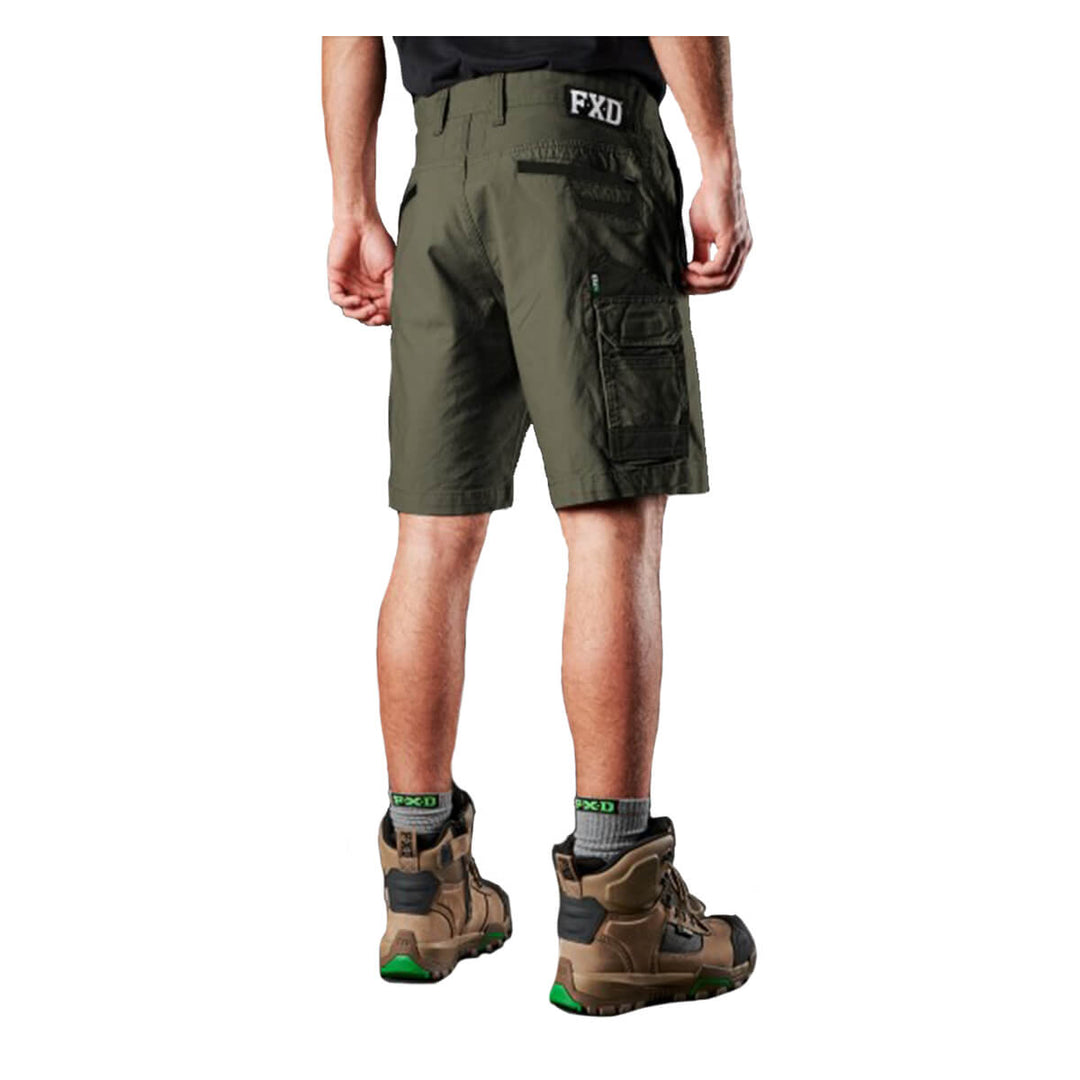 FXD WS3 Stretch Cotton Cargo Shorts Green Back