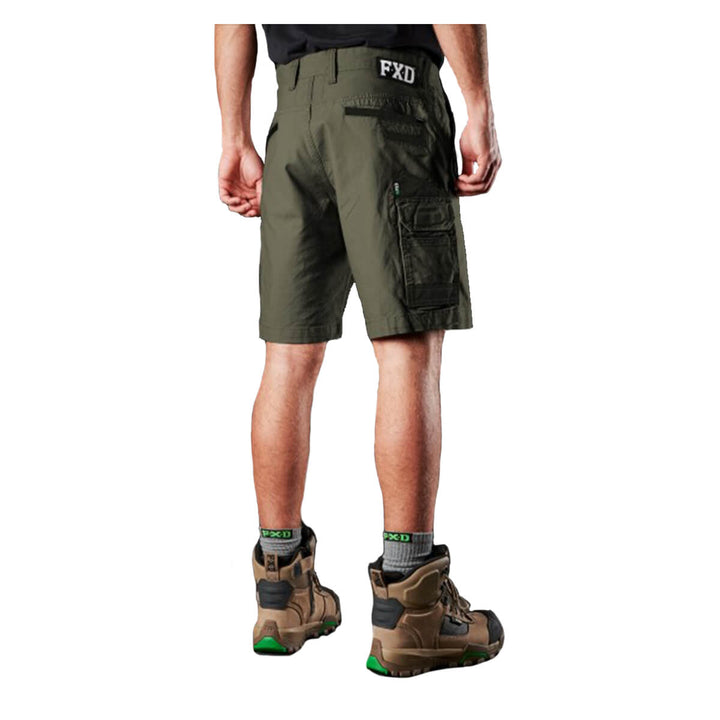 FXD WS3 Stretch Cotton Cargo Shorts Green Back