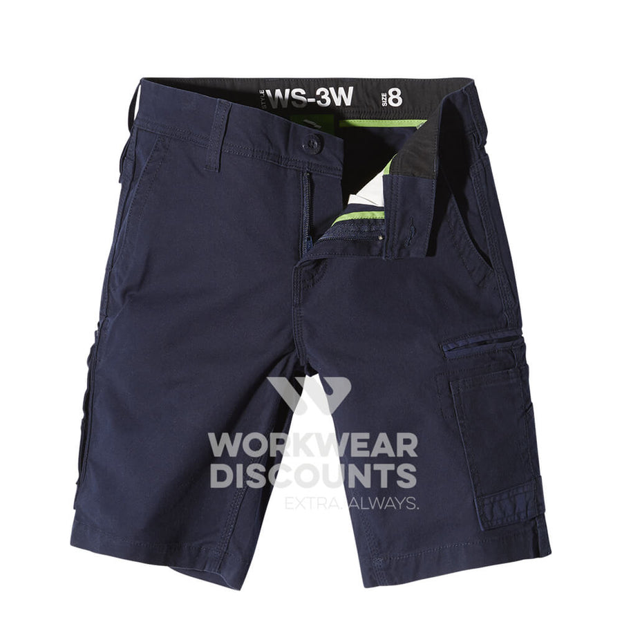 FXD WS3W Ladies Stretch Cotton Cargo Shorts Navy Front