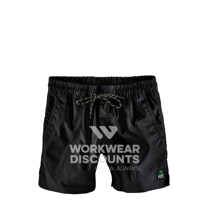 FXD WS4 Elastic Waist Stretch Ripstop Shorts Black Front