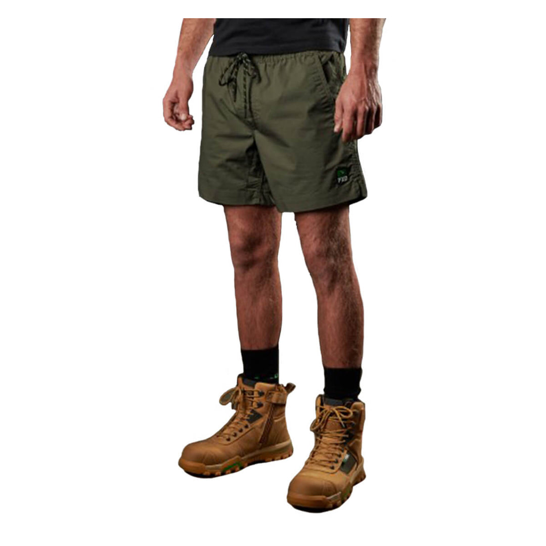 FXD WS4 Elastic Waist Stretch Ripstop Shorts Green Front