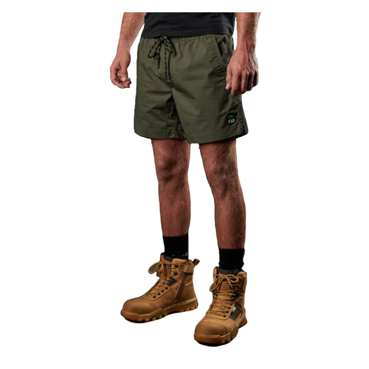 FXD WS4 Elastic Waist Stretch Ripstop Shorts Green Front