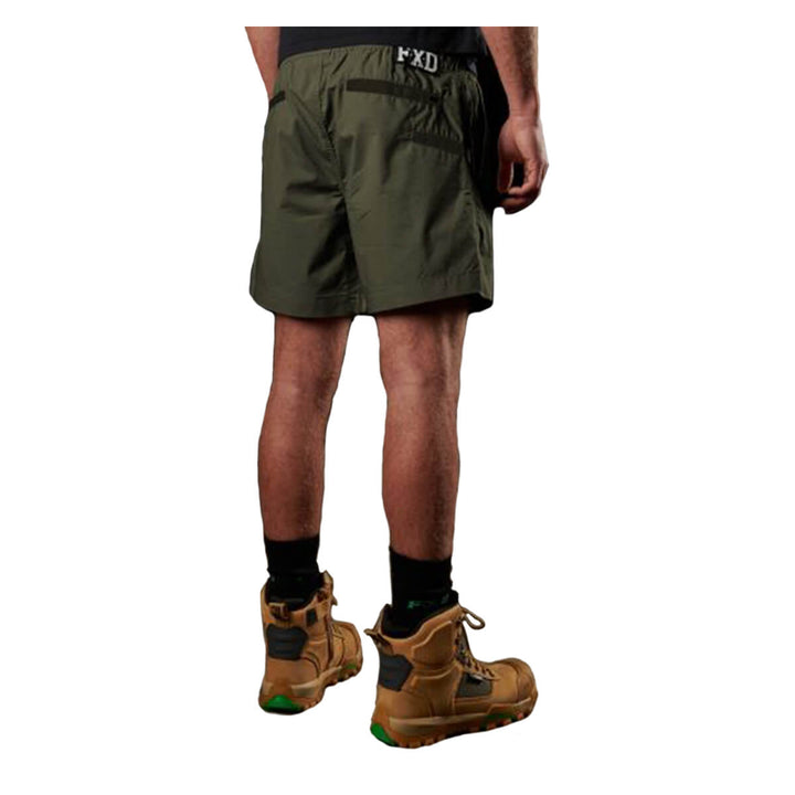 FXD WS4 Elastic Waist Stretch Ripstop Shorts Green Back