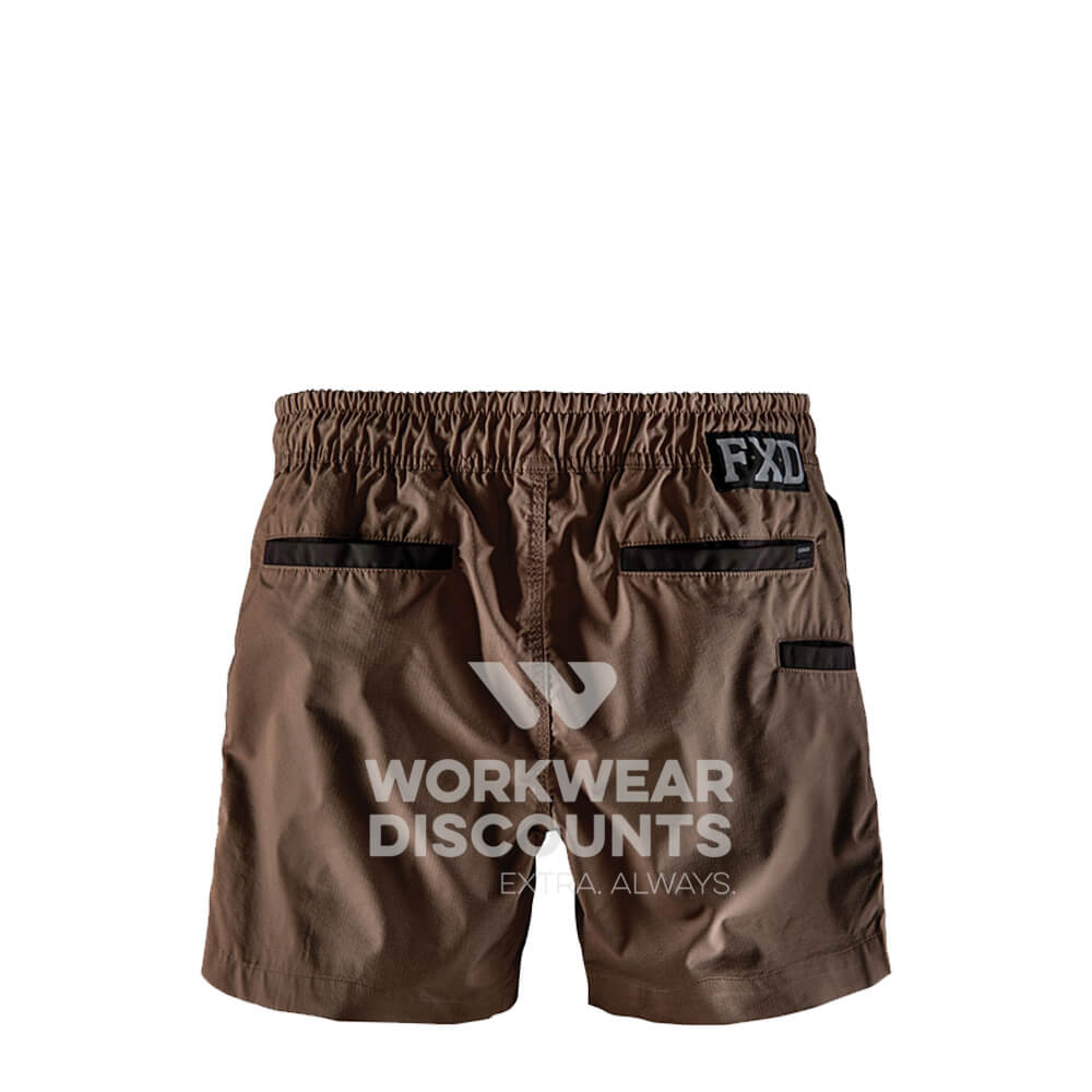 FXD WS4 Elastic Waist Stretch Ripstop Shorts Khaki Back