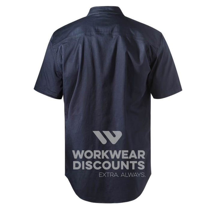 FXD SSH1 Stretch Cotton Work Shirt Short Sleeve Navy Back