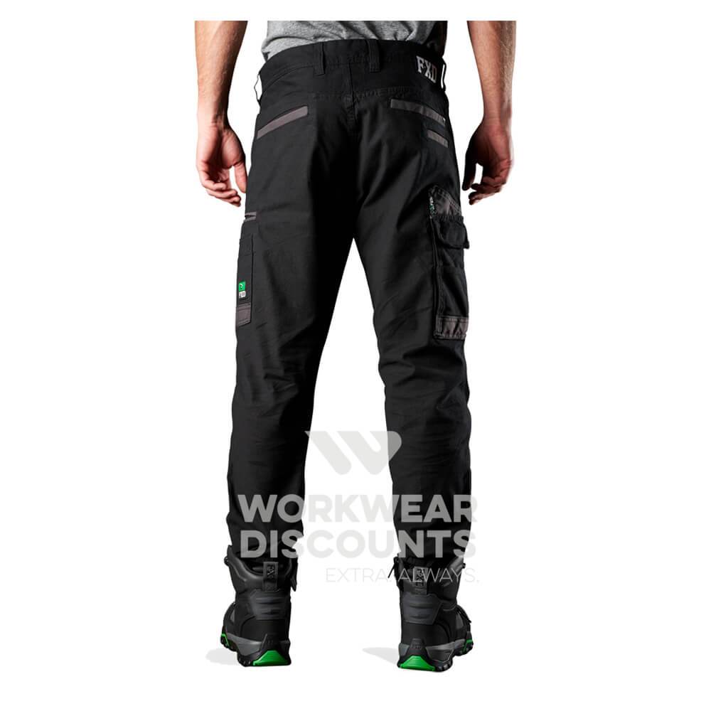 FXD WP4 360 Stretch Cuff Cotton Work Pants Black Back