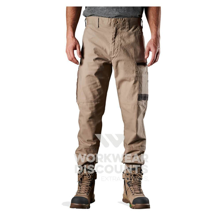 FXD WP4 360 Stretch Cuff Cotton Work Pants Khaki Front