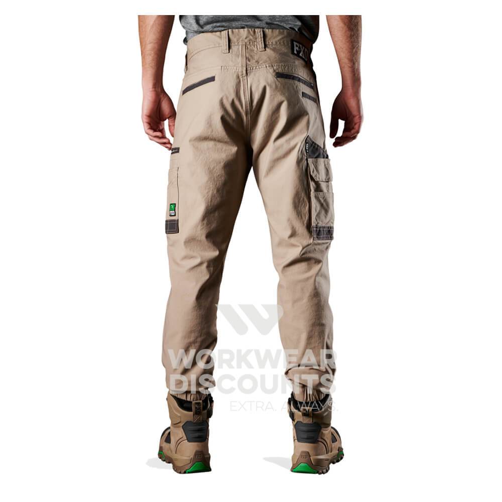 FXD WP4 360 Stretch Cuff Cotton Work Pants Khaki Back