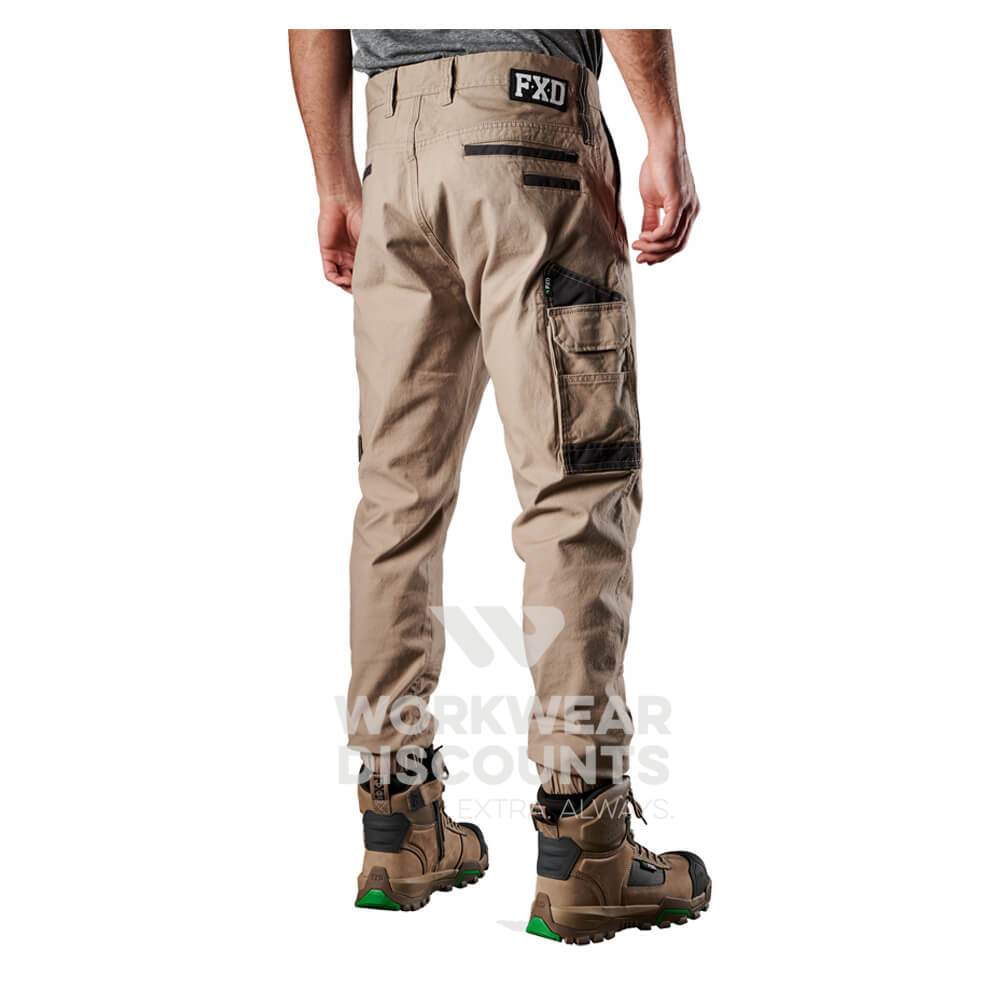 FXD WP4 360 Stretch Cuff Cotton Work Pants Khaki Side