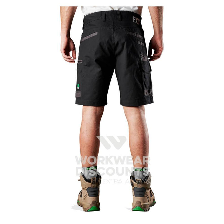 FXD WS3 Stretch Cotton Cargo Shorts Black Back