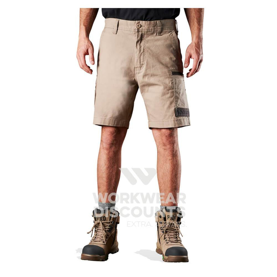 FXD WS3 Stretch Cotton Cargo Shorts Khaki Front