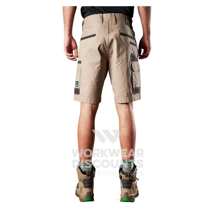 FXD WS3 Stretch Cotton Cargo Shorts Khaki Back