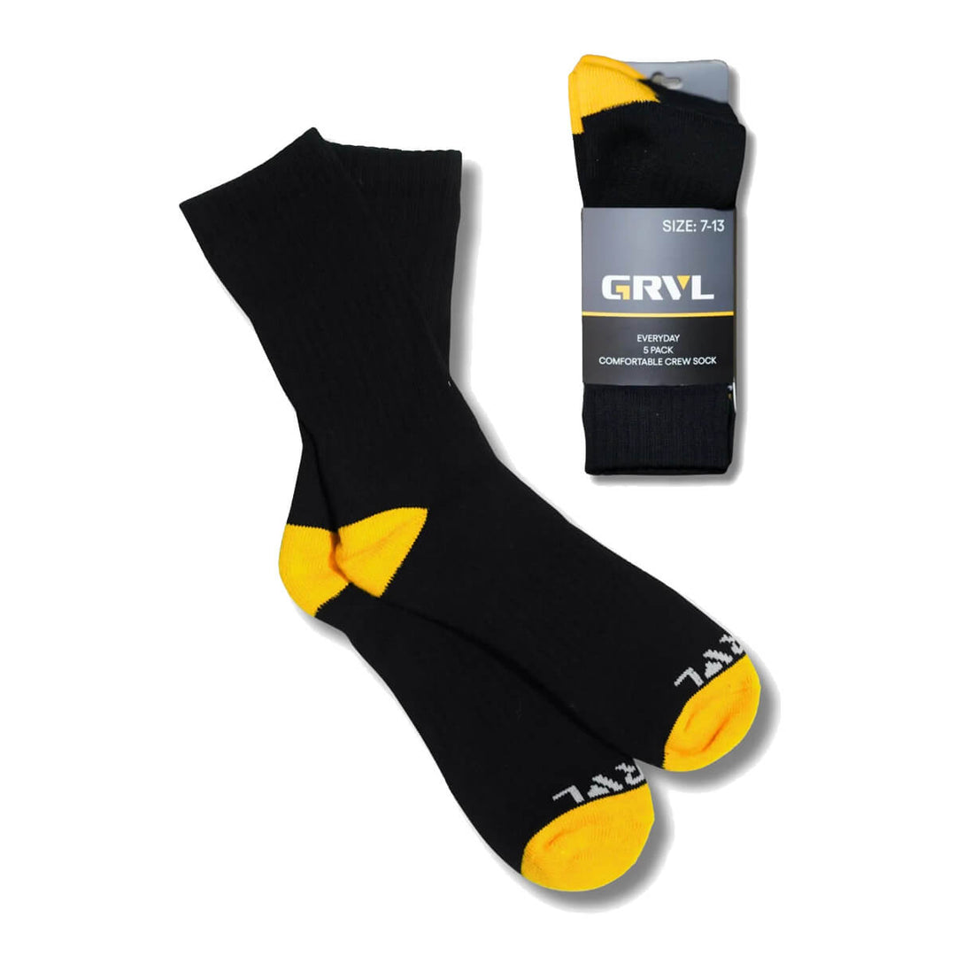 GRVL S2 Everyday Comfort Crew Socks - 5 Pack