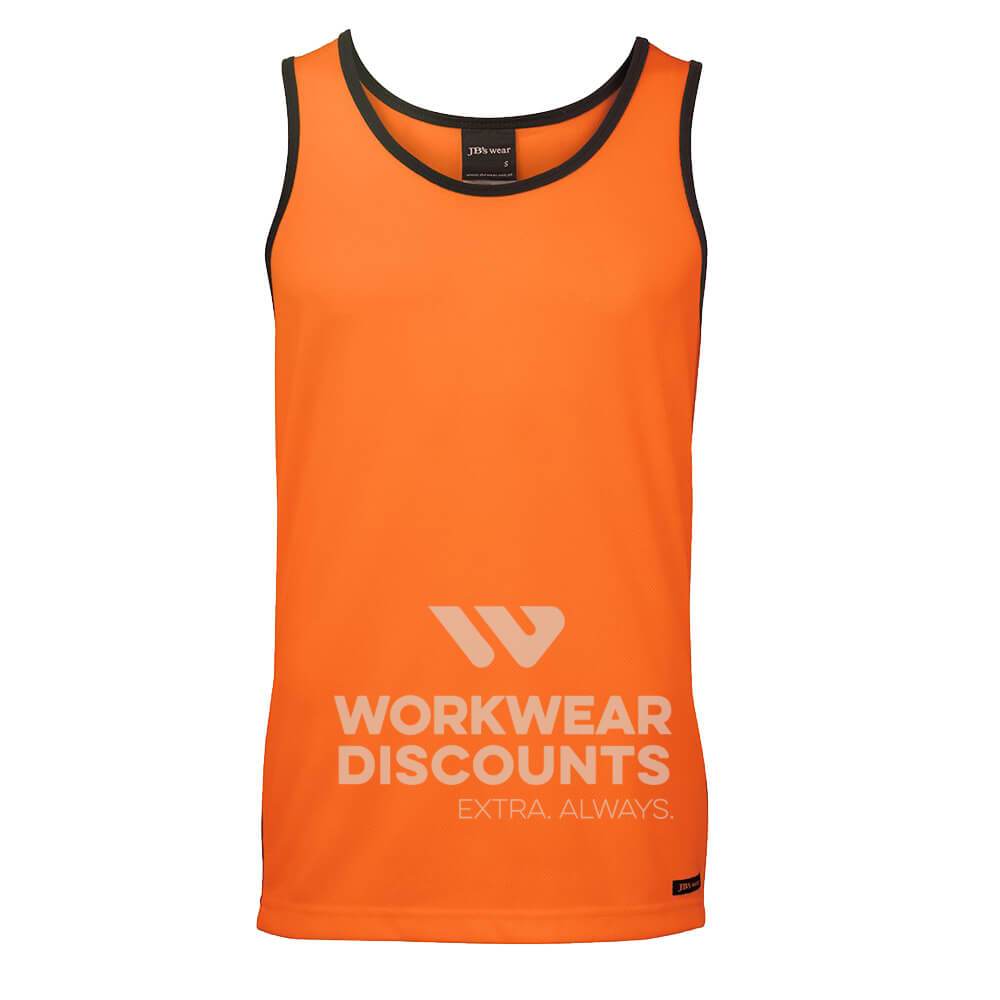 JB's 6HCS4 Hi-Vis Contrast Singlet Orange Navy Front