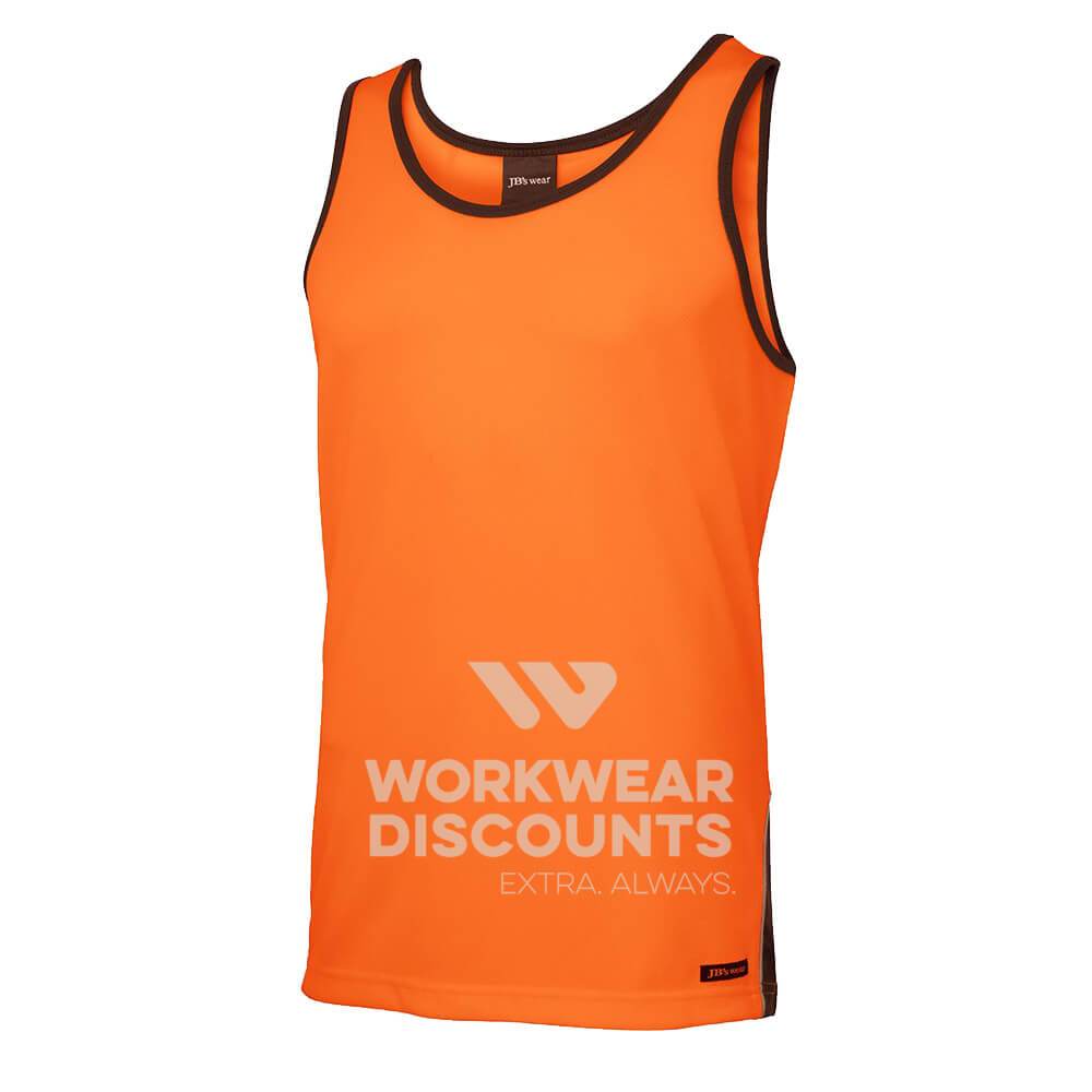 JB's 6HCS4 Hi-Vis Contrast Singlet Orange Navy Side