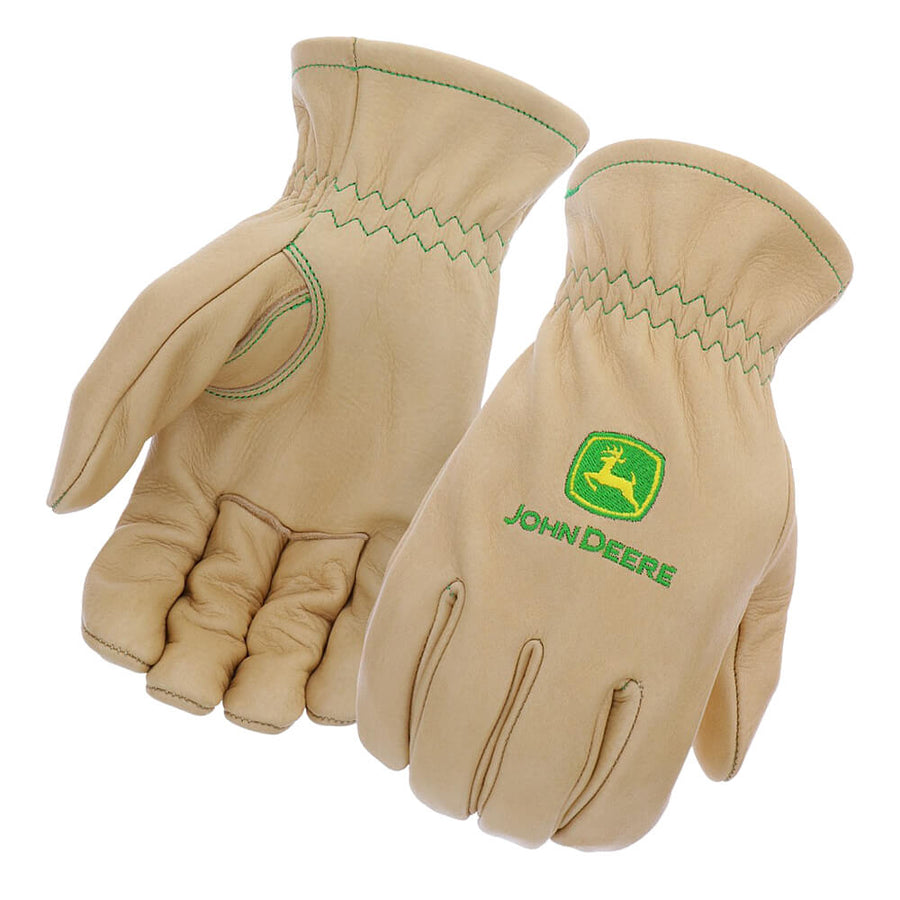 John Deere Water Resistant Leather Cowhide Driver Gloves