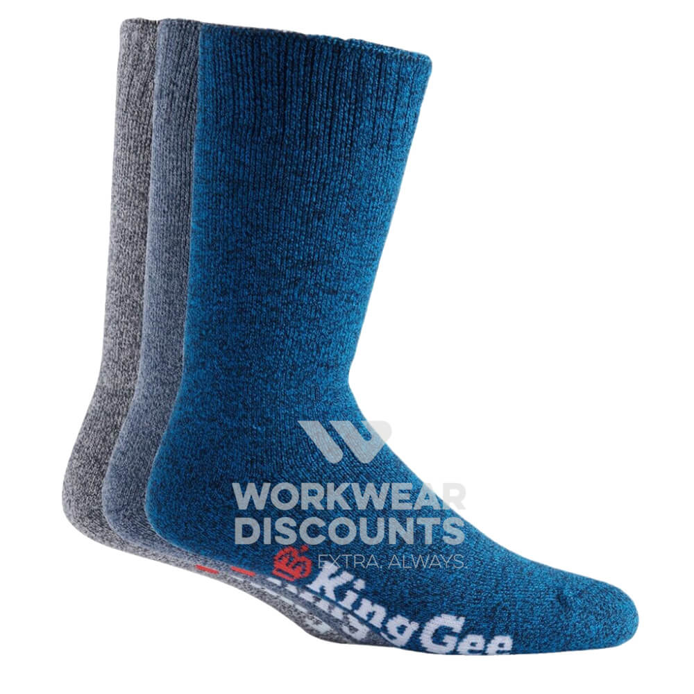 King Gee K09002 3 Pack Bamboo Socks Mixed Colours