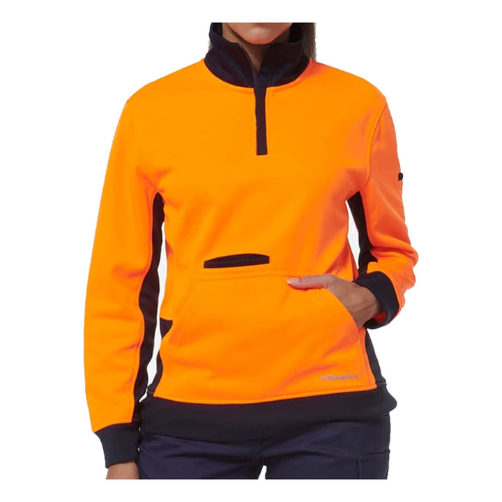King Gee K45008 Women's Spliced 1/4 Zip Fleece