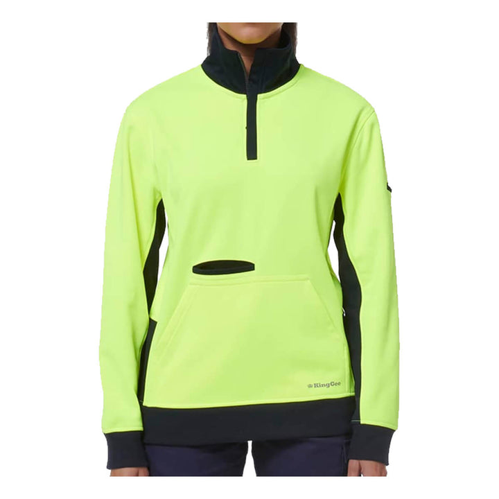 King Gee K45008 Women's Spliced 1/4 Zip Fleece