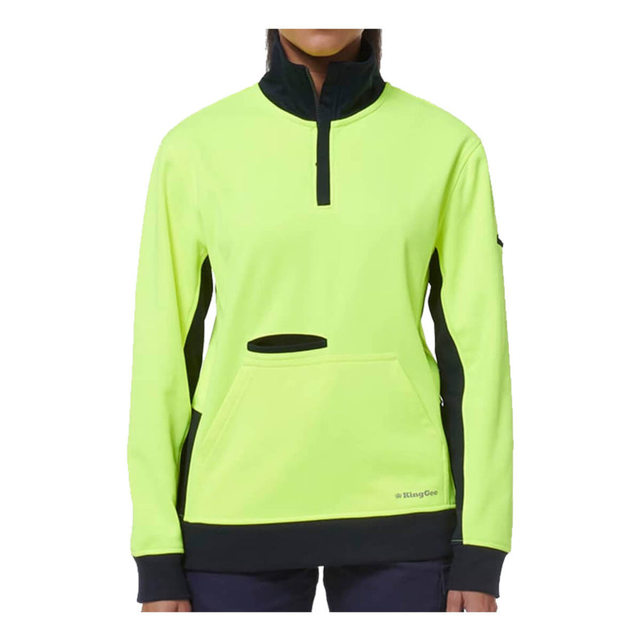 King Gee K45008 Women's Spliced 1/4 Zip Fleece