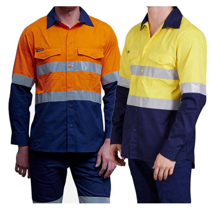 King Gee K54880 Workcool 2 Hi-Vis Reflective Two Tone Long Sleeve Work Shirt