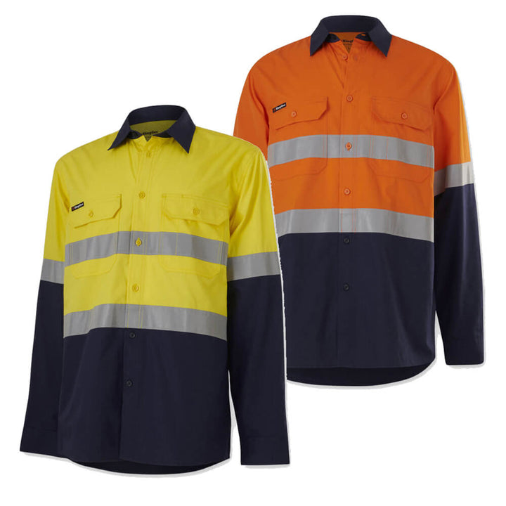 King Gee K54913 Workcool Vented Spliced Shirt Taped Long Sleeve