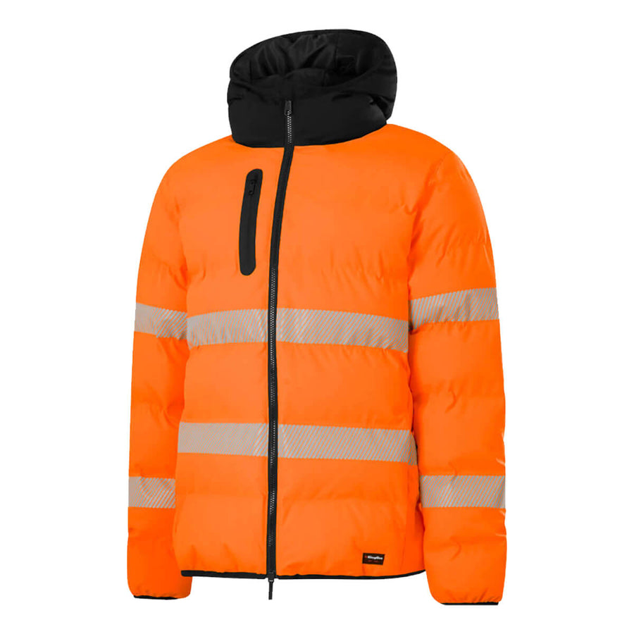 King Gee K55011 Originals DWR Reflective Puffer Jacket Orange/Navy
