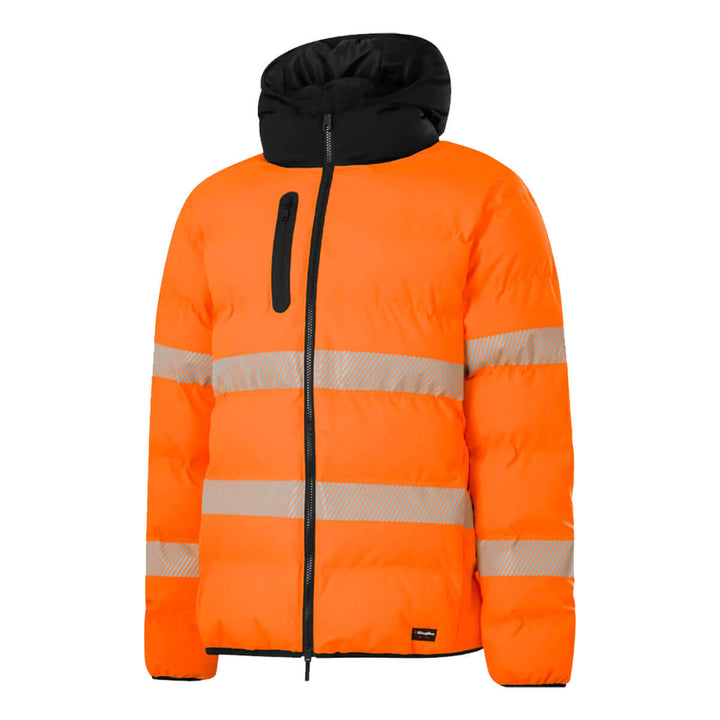 King Gee K55011 Originals DWR Reflective Puffer Jacket Orange/Navy
