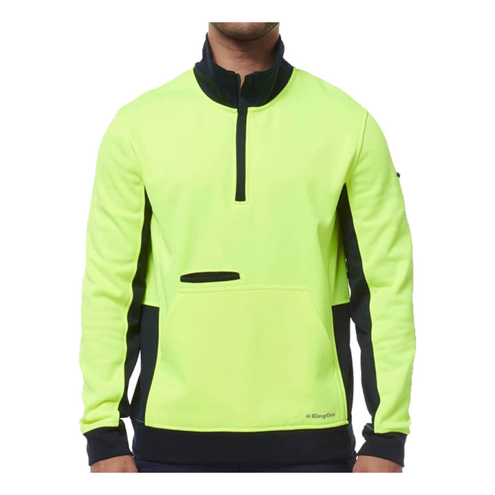 King Gee K55047 Hi Vis Spliced 1/4 Zip Fleece