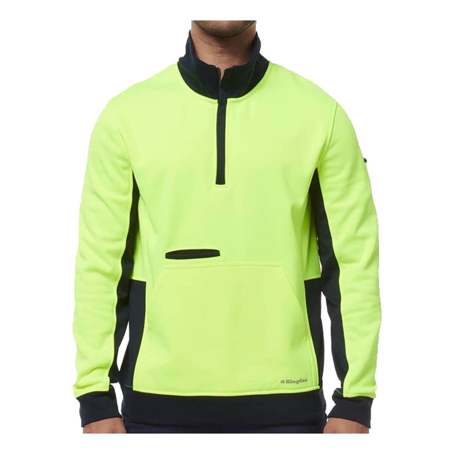 King Gee K55047 Hi Vis Spliced 1/4 Zip Fleece