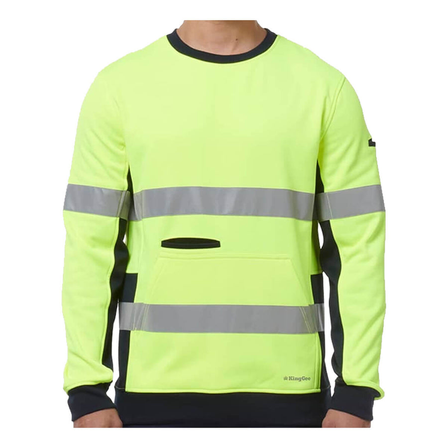 King Gee K55058 Reflective Spliced Crew Neck Fleece