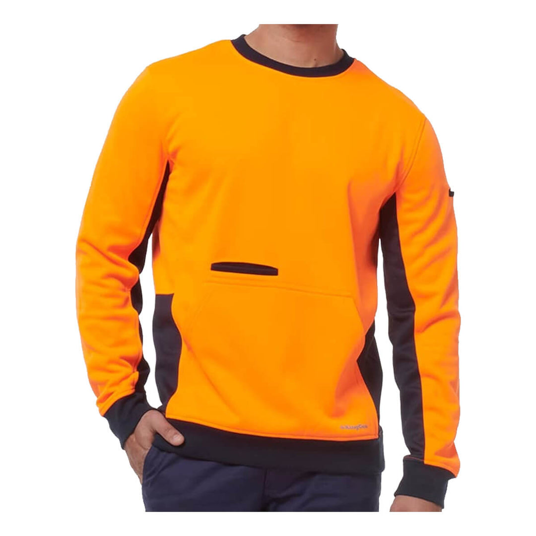 King Gee K55062 Hi Vis Spliced Crew Neck Fleece