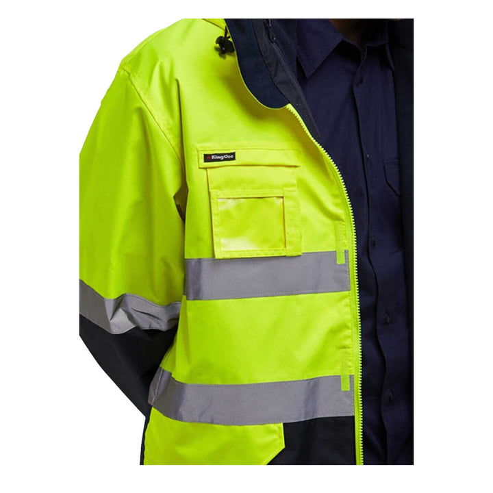 King Gee K55300 Reflective Spliced Insulated Vest Yellow/Navy View 3